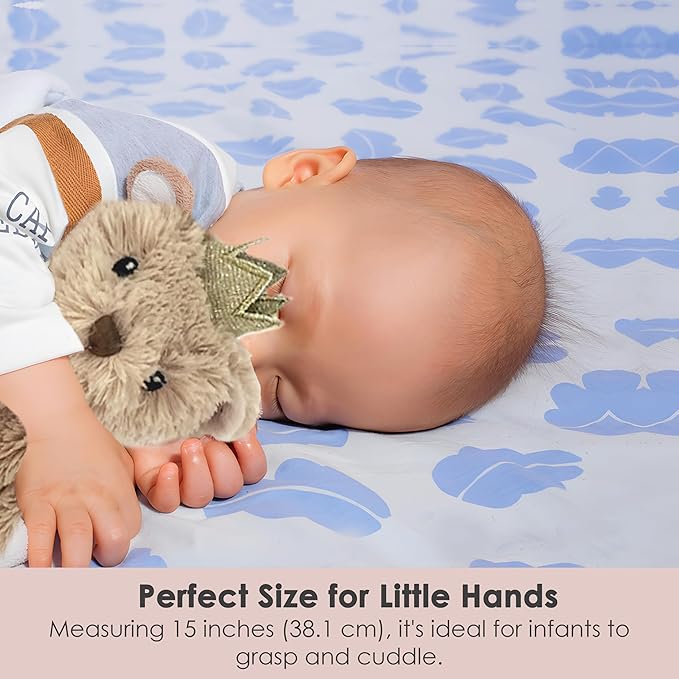 MON AMI Prince Teddy Bear Plush Lovey for Babies – 15” | Security Blanket for Newborns