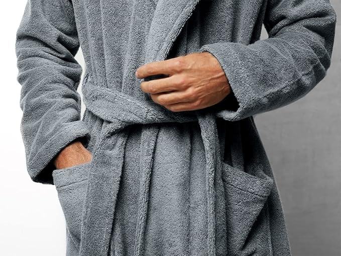 DAN RIVER Premium Cotton Terry Robes for Women and Men, Ultra Soft bathrobe with Adjustable Waist Belt and Pockets Pack of 1