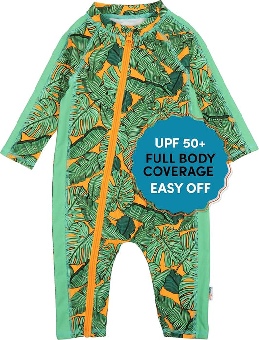 SwimZip Boys' Long-Sleeve UPF 50+ Swimsuit for Baby, Toddler, & Little Boys