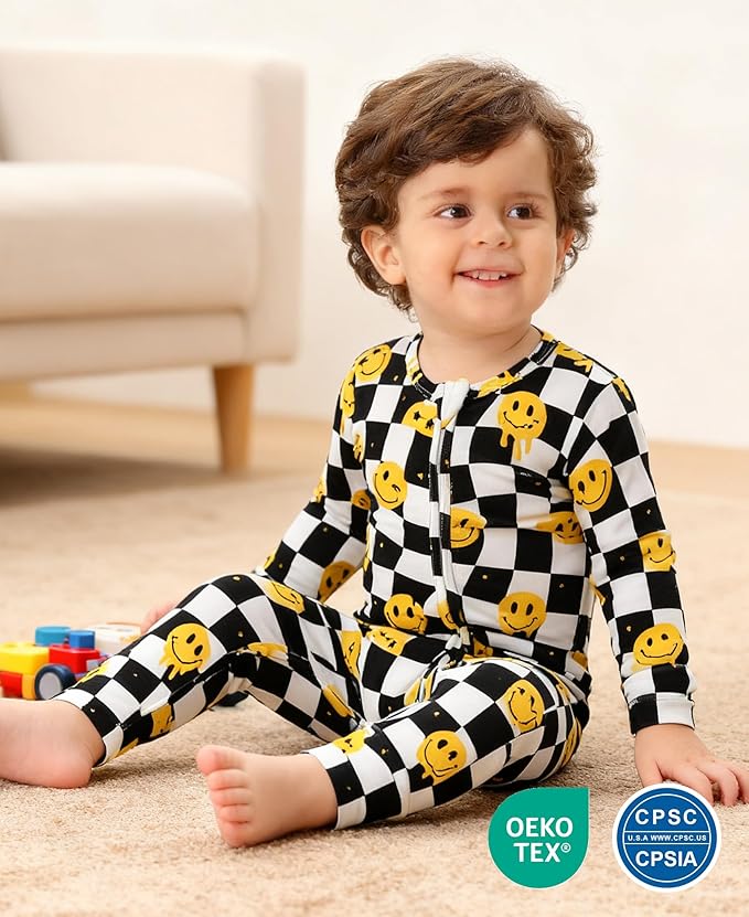 Footless Pajamas Baby Boy Girls, Viscose from Bamboo Baby Pajamas, Two Way Zipper Sleepers, Newborn Pjs