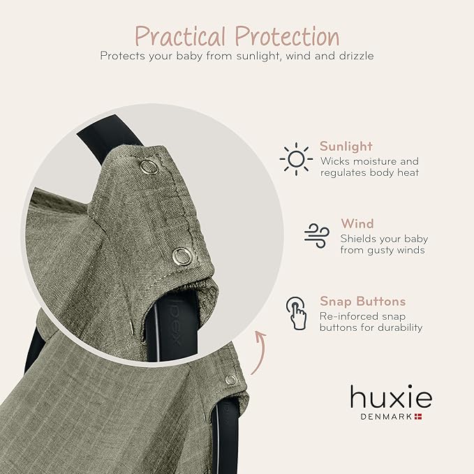 Car Seat Cover Baby - Organic Cotton - Carseat Covers Baby - Carseat Cover - Car Seat Canopy - Carseat Canopy - 100% Muslin Cotton, 43" x 32" (Sage Green)