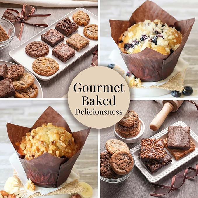 Broadway Basketeers Cookies Gift Baskets for Delivery Fresh Baked Gourmet Cookies and Brownies, Individually Wrapped Edible Care Package for Mom, Grandpa, Families, Holiday Gifts, Christmas, Coworkers