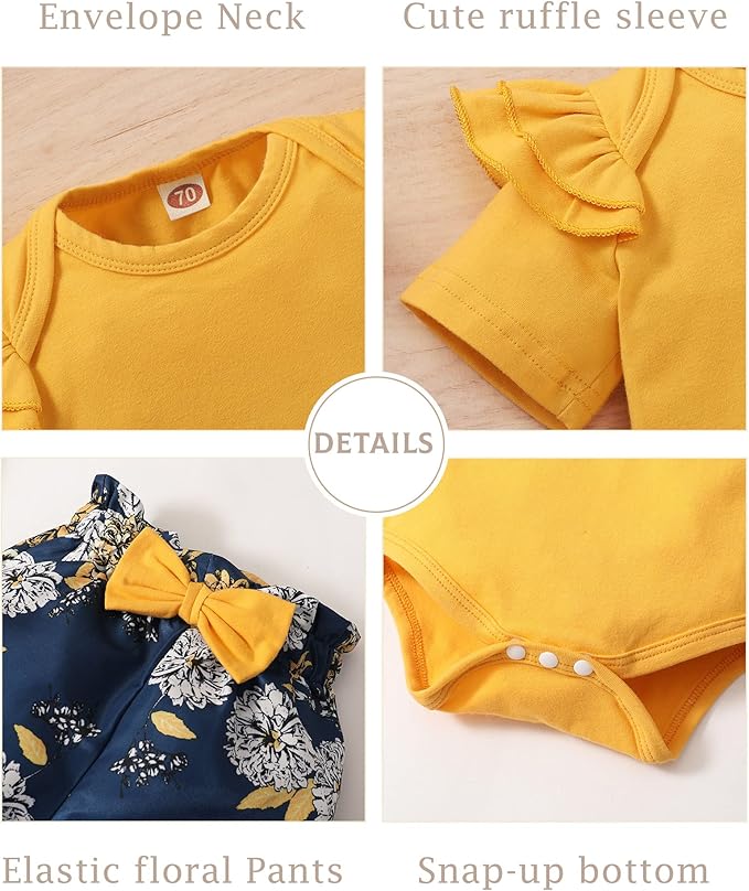 Infant Baby Girl Clothes Newborn Girl Outfit Long Sleeve Romper Pants Set Cute Baby Clothes for Girls Fall/Winter
