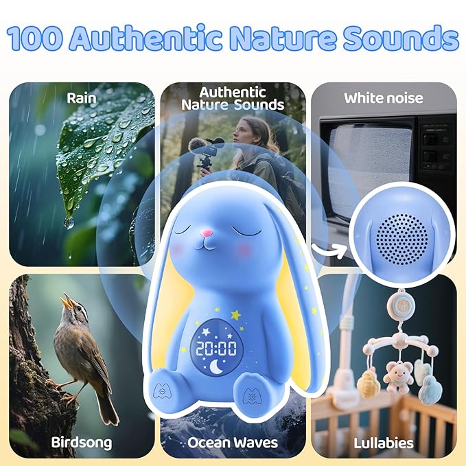 2025 Mom's Choice Awards | White Noise Sound Machine Baby with Night Light, Cry Detection,100 Soothing Sounds, App Control, 150% Battery Life, 50% Faster Sleep, Newborn Essentials