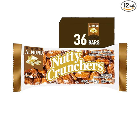 Nutty Crunchers All Natural Ingredients King Bars (Almond, 36 Bars/box)