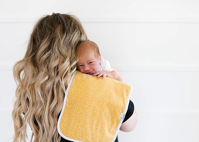 Copper Pearl Premium Baby Burp Cloths - 3-Pack Large Cotton Burp Cloths, Extra Soft Spit Up Rags with 3 Absorbent Layers, Perfect for Baby Boy and Baby Girl Gifts (21" x 10" Size, Hope Set)