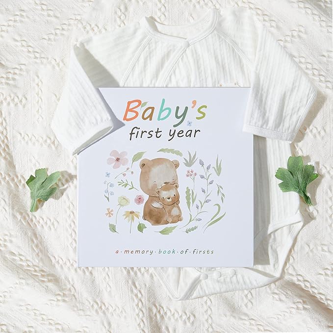Complete 100 Pages First 5 Years Baby Memory Book and Baby Milestone Book, Easy to Fill Baby Journal From Pregnancy to 5 Years, Hardcover Baby Album and Memory Book, 9.3” x 9.3”