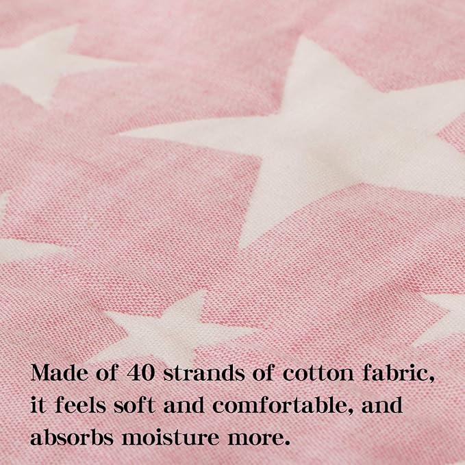 NTBAY 3 Layer Oversized Muslin Cotton Toddler Blanket, 45x60 Inches Jacquard Reversible Nursery Bed Blanket, Super Soft and Thermal Crib Blanket for All Seasons, Baby Gift, 45"x60", Pink/White Star
