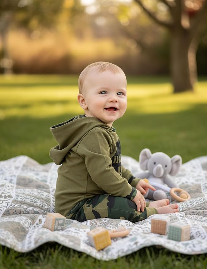 Fommy Newborn Baby Boy Clothes Plaid Letter Print Long Sleeve Hoodies + Long Pants 2PCS Fall Winter Outfits Set