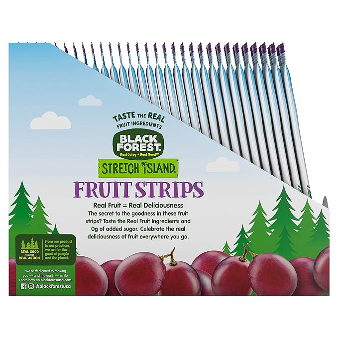 Black Forest Stretch Island Fruit Strips, Grape Flavor, 0.5 Ounce Strips (Pack of 30)