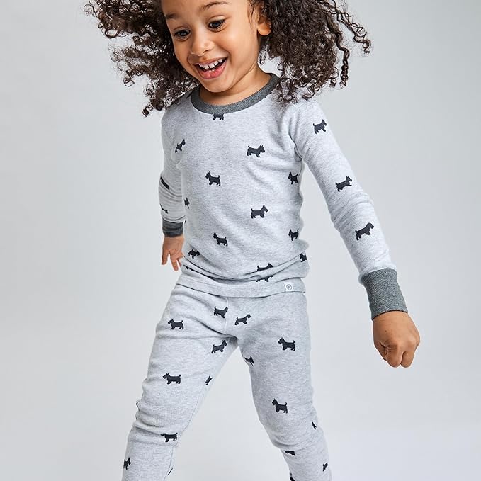 HonestBaby Classics 2-Piece Pajamas Sleepwear Pjs 100% Organic Cotton for Baby, Toddler, Kids