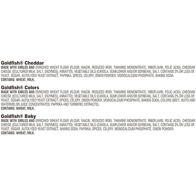 Goldfish Family Faves Crackers, Cheddar, Colors and Baby Crackers Snack Packs, 20-Ct Variety Pack (Pack of 2)