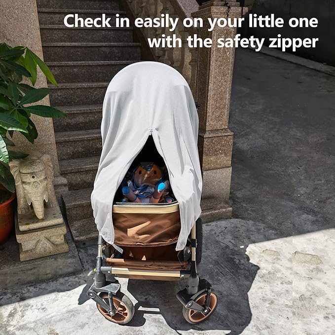 Sun Shade for Strollers, UV Sun and Sleep Shade Universal Fit for Baby Strollers, Blackout Stroller Cover, Breathable and Stops 99% of The Sun's Rays (UPF50+)