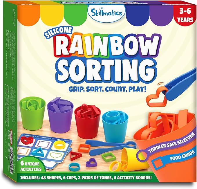 Skillmatics Silicone Rainbow Sorting Game - Learning & Educational Toy, Christmas Fun, Sorting, Counting & Sequencing Skills, Gifts for Toddlers & Preschoolers Ages 3, 4, 5, 6
