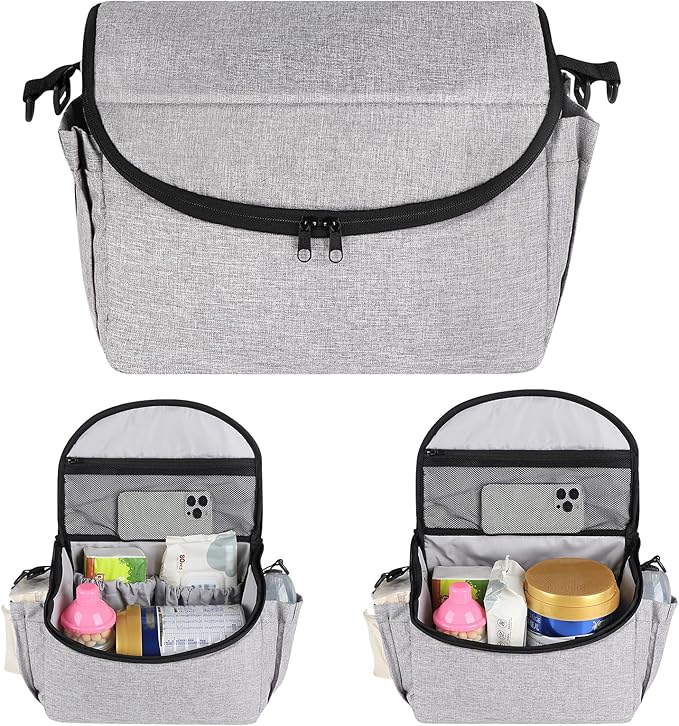 Accmor Universal Stroller Organizer - Large Capacity Stroller Bag with Shoulder Strap - Accessories for Uppababy, Nuna, Doona, Britax
