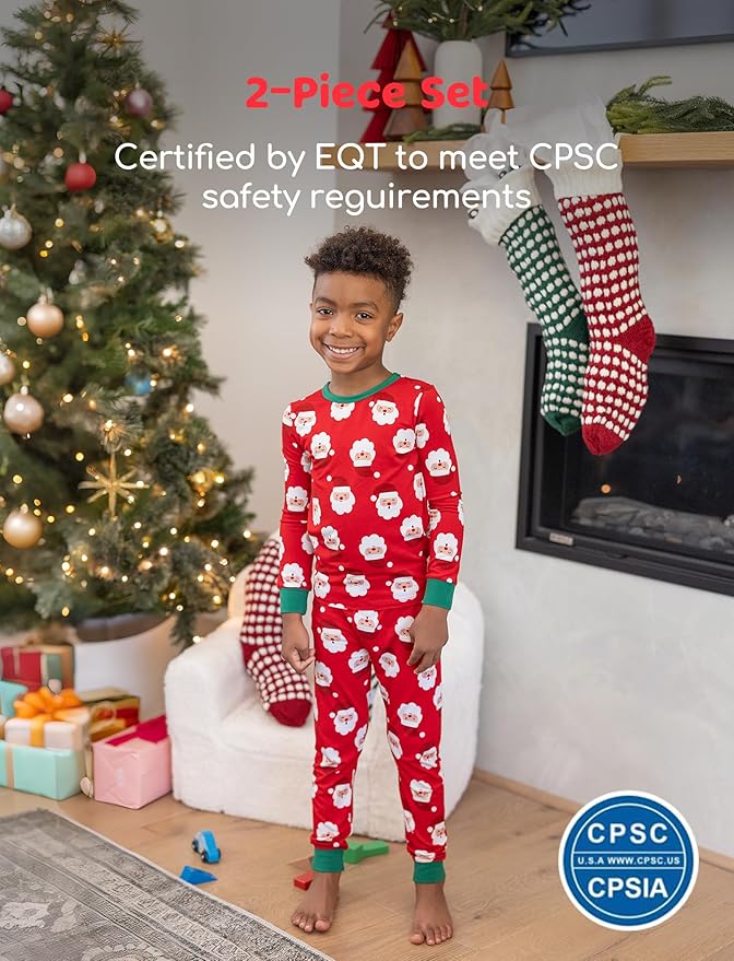 PATPAT Bamboo Viscose Pajama Sets for Toddler Boys & Girls Baby Kids, Ultra-soft Snug fit Pjs Sleepers for Birthday Holiday