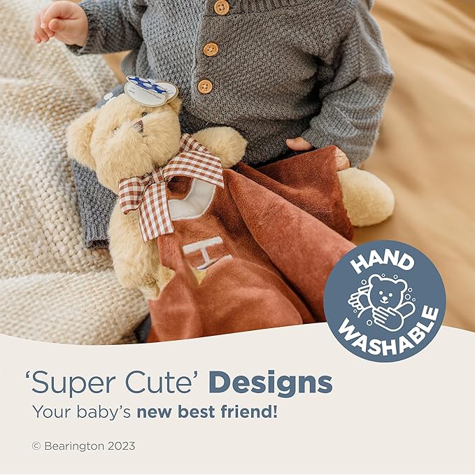 Bearington Collection Touchdown Snuggler Plush Football Lovey - 15-Inch Satin & Velour Security Blanket for Babies - Soft Plush Newborn Baby Football Toy for Boys