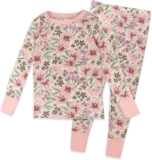 HonestBaby Classics 2-Piece Pajamas Sleepwear Pjs 100% Organic Cotton for Baby, Toddler, Kids