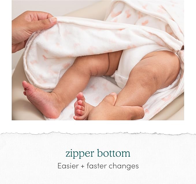 aden + anais Essentials Easy Swaddle Wrap Quick Change with Bottom Zipper, Snug Cotton Knit Baby Wrap Swaddle Blanket for Newborns, TOG 1.0, 3-Pack, Briar Rose, 0-3 Months, Small/Medium