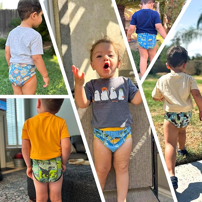 MooMoo Baby Training Underwear 10 Packs Absorbent Potty Training Pants for Boys and Girls Cotton Pee Pants 2T-9T