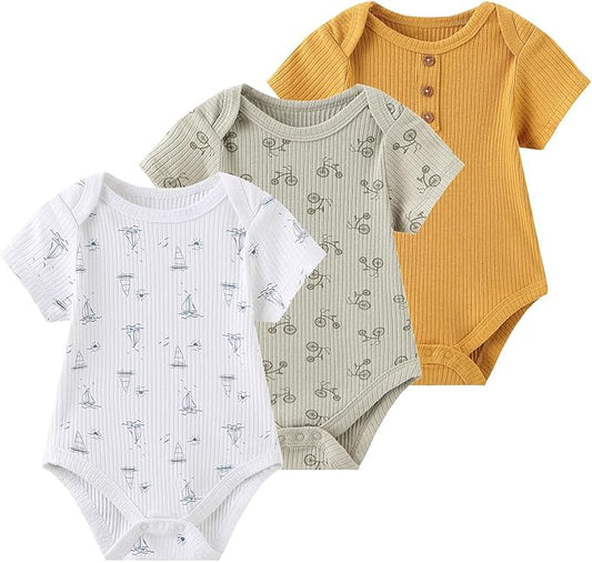 Baby Bodysuit Boy Girl Clothes Soft Newborn Infant Outfit Short Sleeve Romper