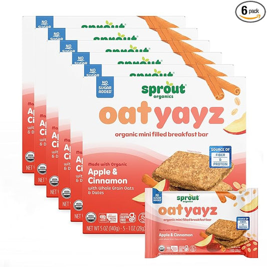 Sprout Organics, Toddler Snack Bars, Apple & Cinnamon, 5 Individual Bars 1 oz Each (6-boxes)