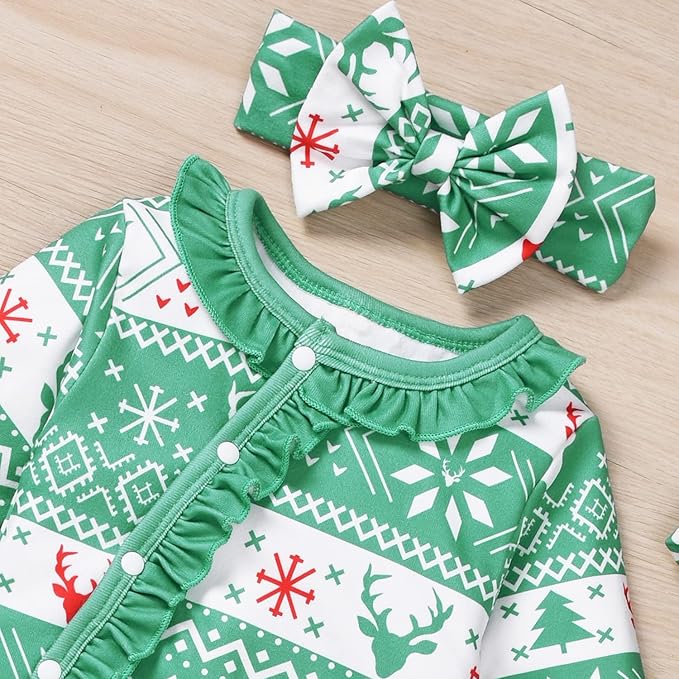 Aalizzwell Baby Girls Romper Outfit Fall Winter Clothes with Accessories