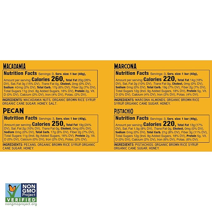 South 40 Snacks Crunchy Nut Bars, Mix of 4 Premium Variety Pack, Touch of Honey, Natural Protein (40g Bar, Pack of 12)