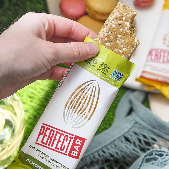 Perfect Bar Original Refrigerated Protein Bar, Almond Butter, 2.5 Ounce Bar, 8 Count (Pack of 3)