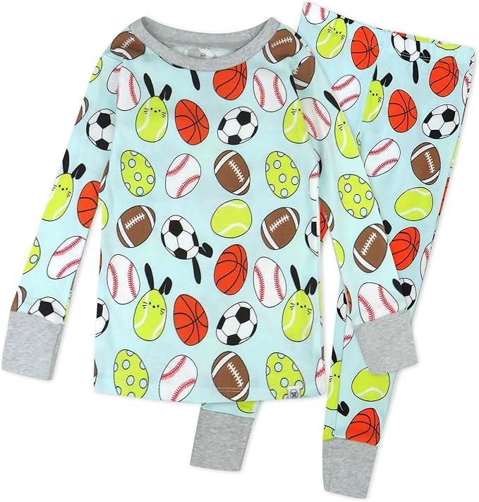 HonestBaby unisex-baby Celebration 2-piece Pajamas Sleepwear Pjs 100% Organic Cotton for Baby, Toddler, Kids