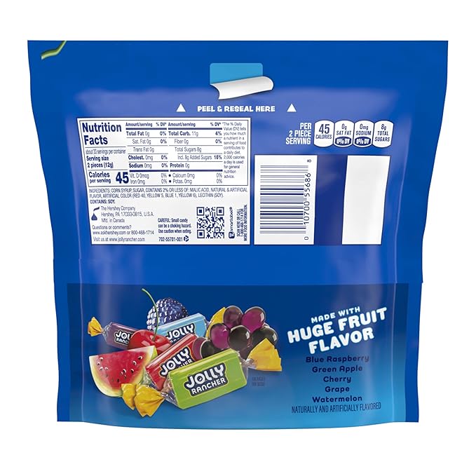 JOLLY RANCHER Assorted Fruit Flavored Hard Candy Resealable Bag, 14 oz
