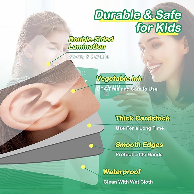 50 First Words Flash Cards for Baby with Fun Videos| Extra Thick Picture Cards for Speech Therapy Noun Cards for Kids Speech Delays| Aba Therapy, Autism Learning Materials ESL Teaching