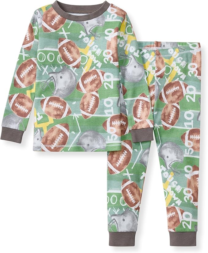 Burt's Bees Baby Boys' 2-Piece Long Sleeve Tee and Pants Organic Cotton Pajama Set