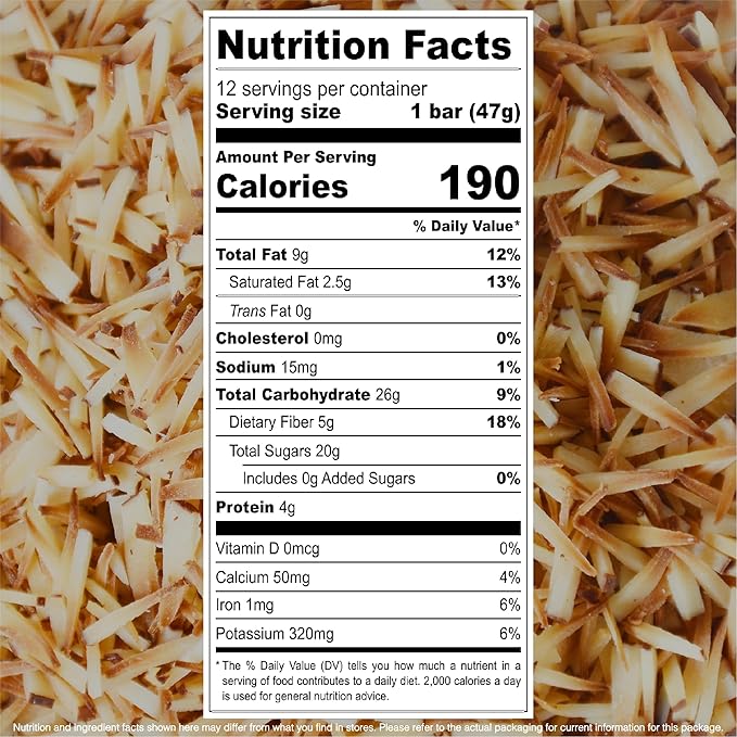 JONESBAR (Coconut Almond, 12 Count (Pack of 1)) USDA Organic Fruit & Nut Bar, Non-GMO, Kosher, Vegan, Gluten Free, Simple Snack Bar