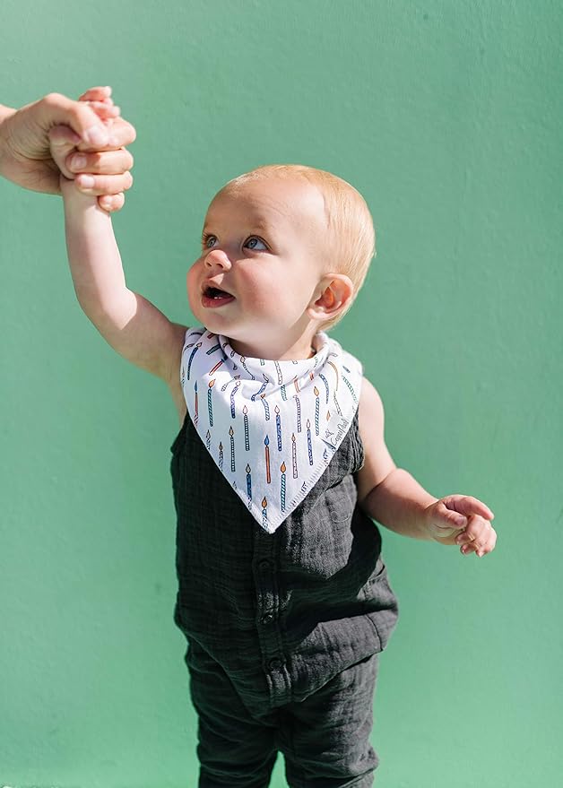 Copper Pearl Baby Bandana Drool Bibs for Drooling and Teething 2-Pack Gift Set “Confetti