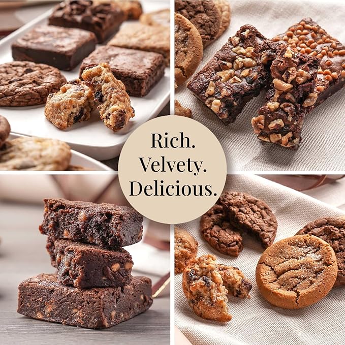 Broadway Basketeers Cookies Gift Baskets for Delivery Fresh Baked Gourmet Cookies and Brownies, Individually Wrapped Edible Care Package for Mom, Grandpa, Families, Holiday Gifts, Christmas, Coworkers