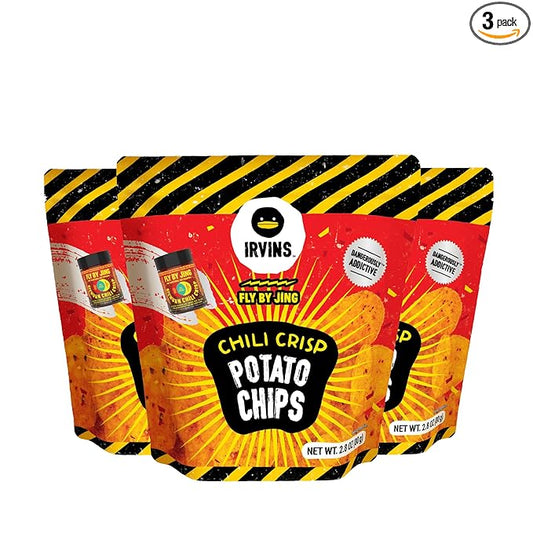 IRVINS x Fly By Jing Chili Crisp Potato Chips 3-Pack (2.8 oz)