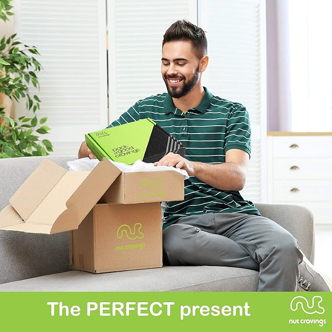 NUT CRAVINGS - Rosh Hashana & Shana Tova Dried Fruit & Mixed Nuts Gift Basket in Wooden Apple-Shaped Tray (9 Assortments) Food Arrangement, Healthy Snack Care Package, Food Assortments