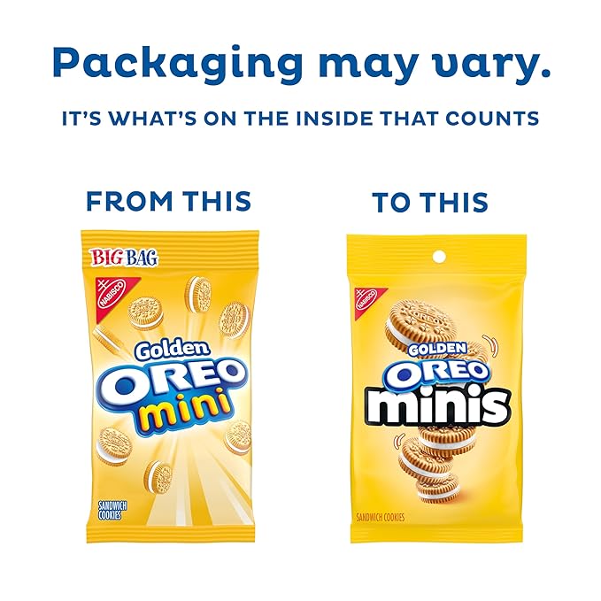 OREO Minis Golden Sandwich Cookies, 12 - 3 oz Bags