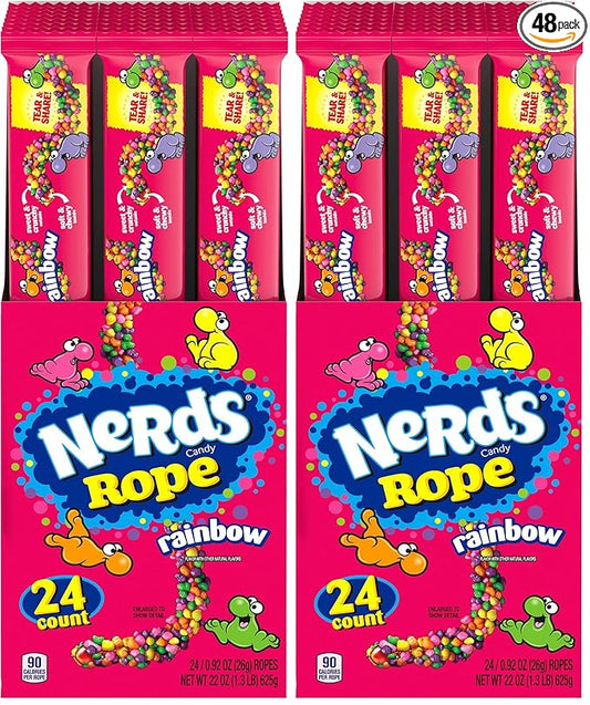 Nerds Rope Candy, Rainbow, 0.92 Ounce (Pack of 48)