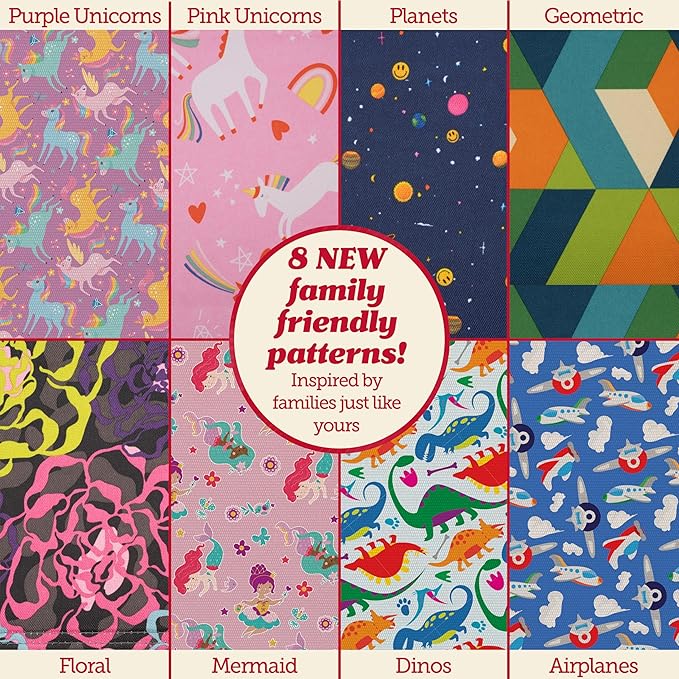 Lusso Gear Car Seat Travel Tray for Toddlers - Pink Unicorn, 600D Oxford Cloth - Dry Erase Activity Table & Tablet Holder - Airplane Tray Table Cover for Kids & Road Trip Essential