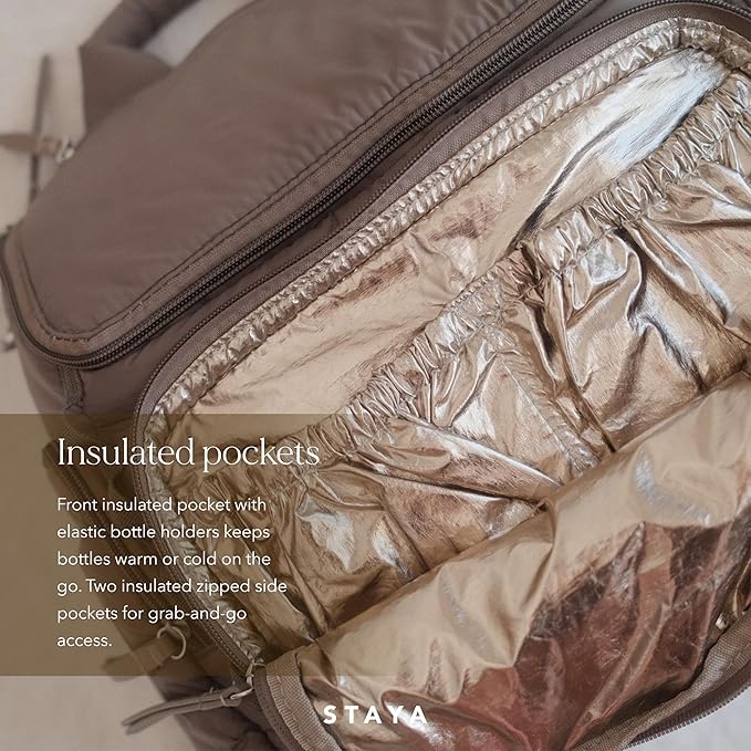 Staya- Cloud Diaper Bag (Taupe, Medium)