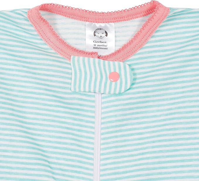 Gerber Baby Girls' 2-Pack Footed Pajamas