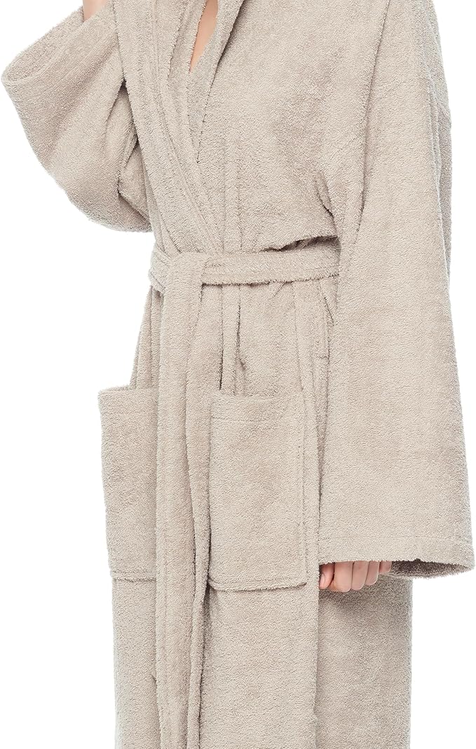 Arus Women's Hooded Classic Bathrobe Turkish Cotton Robe with Full Length Options