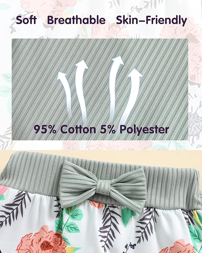 Baby Girl Clothes Newborn Infant Outfits Cute Summer Clothes Spring Romper Set+Hat+Headband