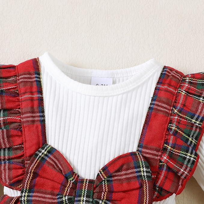 Newborn Infant Baby Girl Clothes Fall Winter Plaid Long Sleeve Jumpsuit One Piece Romper Bodysuit Baby Overalls Outfits