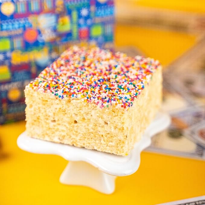 SendaCake Birthday Billionaire Box, Ready to Gift, No Assembly Required - with Music, Sweet Caramels & Delicious 3" Rainbow Sprinkle Dots Cake for Delivery - Gift for Women, Men, Sister, Mom, Dad, Best Friend, Adults, Kids