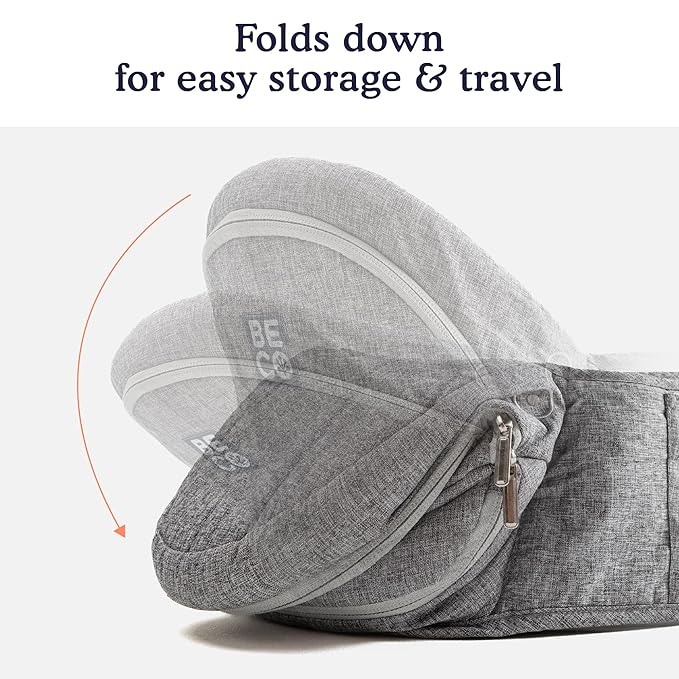 Beco Foldable Hip Seat Carrier - Baby 4-in-1 Easy-to-Use Carrier with Space-Saving Design for Newborn to Toddler (0-36 months/7-32.8 lbs (Gray)
