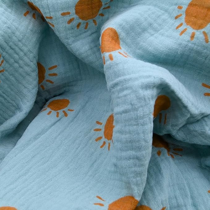 Baby Gift Set Boy - Newborn Shower Gift Basket with Large Minky Plush Blanket, Muslin Swaddle, Teether, Wooden Birth Record, Hand & Foot Print Kit, Nemo Socks, for Newborn Essentials Boys, Blue