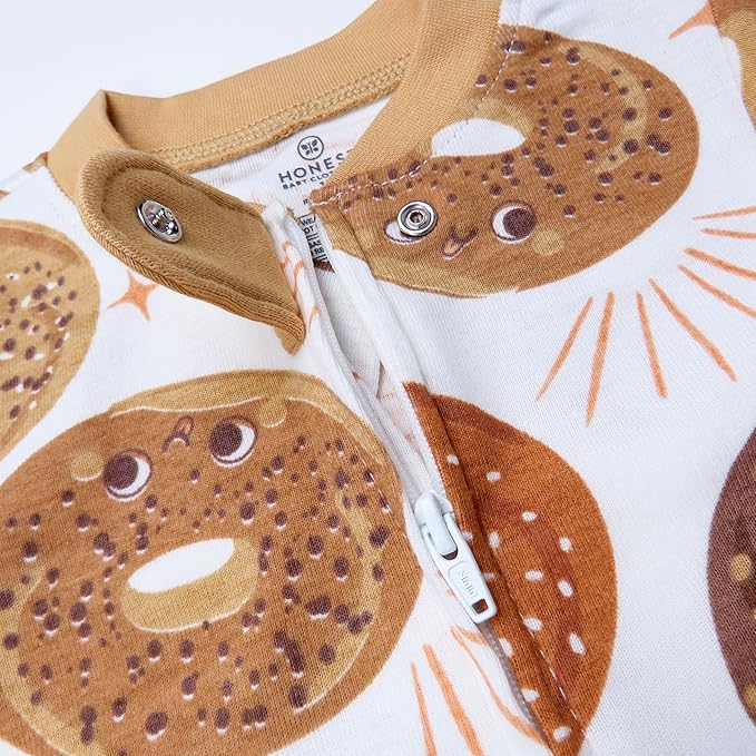 HonestBaby Sleep & Play Footed One-piece Pajama Sleeper 100% Organic Cotton, Baby Boys